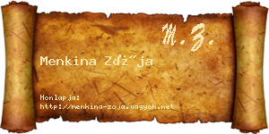 Menkina Zója névjegykártya